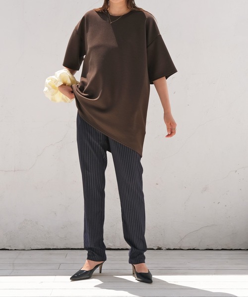 AKTE（アクテ）の「ボンディングオーバーTシャツ（Tシャツ/カットソー・レディース・ホワイト/ダークブラウン・FREE）」の19枚目の写真