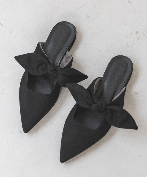 A part by（アパートバイ）の「リボンミュール（パンプス・レディース・ブラック/ブラウン・LARGE/MEDIUM）」の2枚目の写真