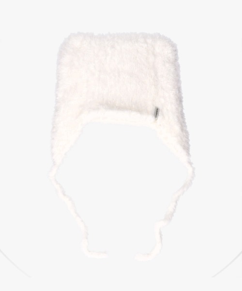 OVERRIDE（オーバーライド）の「OVERRIDE  KNIT FURRY BEAR GUIDE / オーバーライド（ニットキャップ/ビーニー・レディース・ホワイト/ブラウン・57~59cm）」の7枚目の写真