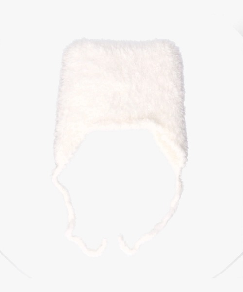 OVERRIDE（オーバーライド）の「OVERRIDE  KNIT FURRY BEAR GUIDE / オーバーライド（ニットキャップ/ビーニー・レディース・ホワイト/ブラウン・57~59cm）」の3枚目の写真