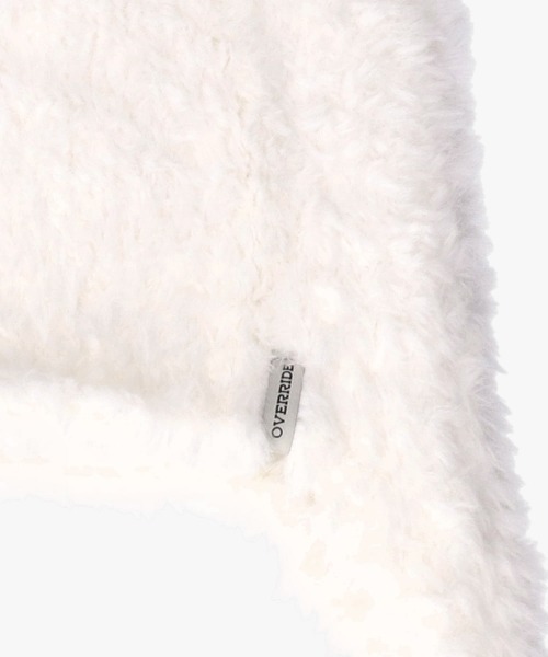 OVERRIDE（オーバーライド）の「OVERRIDE  KNIT FURRY BEAR GUIDE / オーバーライド（ニットキャップ/ビーニー・レディース・ホワイト/ブラウン・57~59cm）」の4枚目の写真