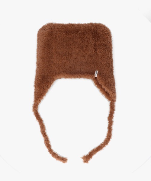 OVERRIDE（オーバーライド）の「OVERRIDE  KNIT FURRY BEAR GUIDE / オーバーライド（ニットキャップ/ビーニー・レディース・ホワイト/ブラウン・57~59cm）」の5枚目の写真