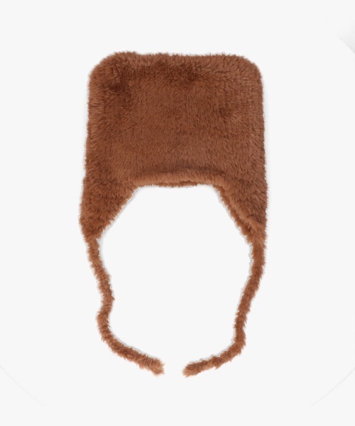 OVERRIDE（オーバーライド）の「OVERRIDE  KNIT FURRY BEAR GUIDE / オーバーライド（ニットキャップ/ビーニー・レディース・ホワイト/ブラウン・57~59cm）」の6枚目の写真