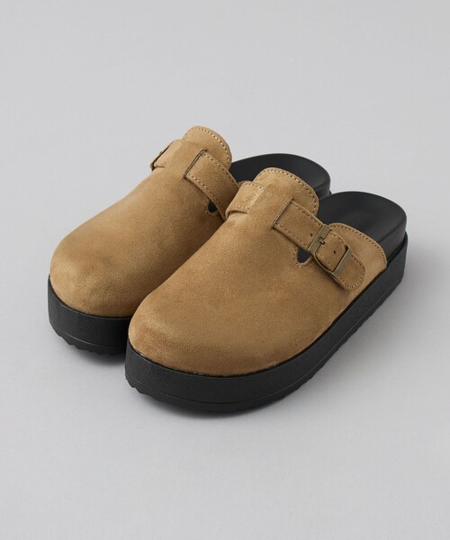 coen(コーエン)の「フェイクスエードクロッグサンダル(サンダル・レディース・ベージュ/ブラック・23.5cm/24.5cm)」の6枚目の写真