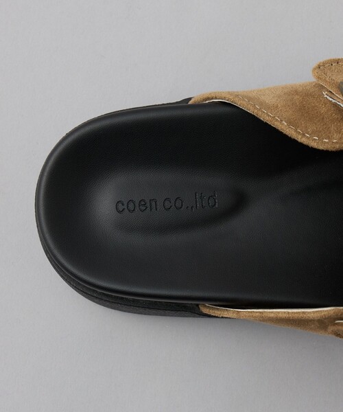 coen(コーエン)の「フェイクスエードクロッグサンダル(サンダル・レディース・ベージュ/ブラック・23.5cm/24.5cm)」の13枚目の写真