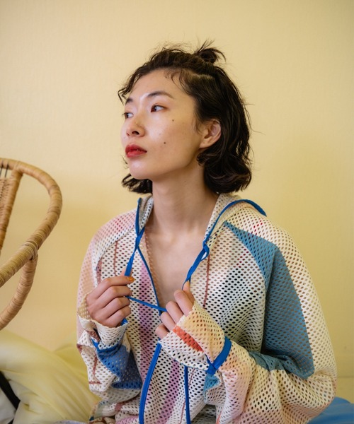 【新品タグ付き】PAMM 知性のストライプメッシュフーディー　パム PAMM（パム）の「知性のストライプメッシュフーディー（シャツ
