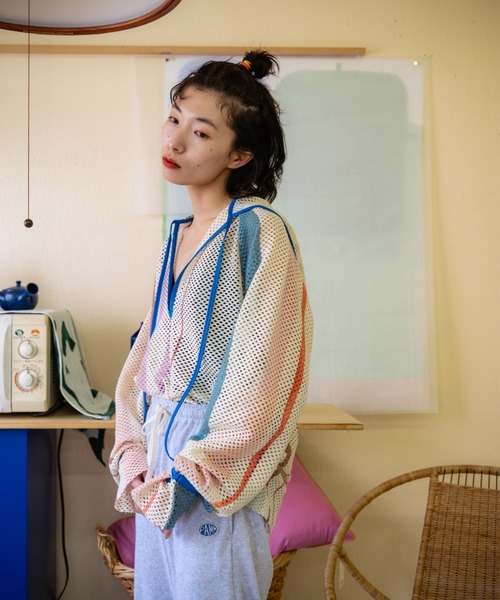 【新品タグ付き】PAMM 知性のストライプメッシュフーディー　パム PAMM（パム）の「知性のストライプメッシュフーディー（シャツ