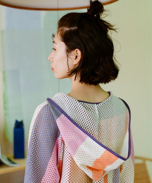 PAMM メッシュフード付きシャツ F PAMM（パム）の「知性のストライプメッシュフーディー（シャツ