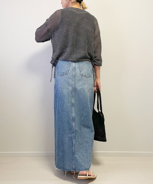 Fizz(フィズ)の「【Fizz/フィズ】 ラメ混メッシュニットプルオーバー(ニット/セーター・レディース・ブルー/ベージュ/チャコール・FREE)」の5枚目の写真