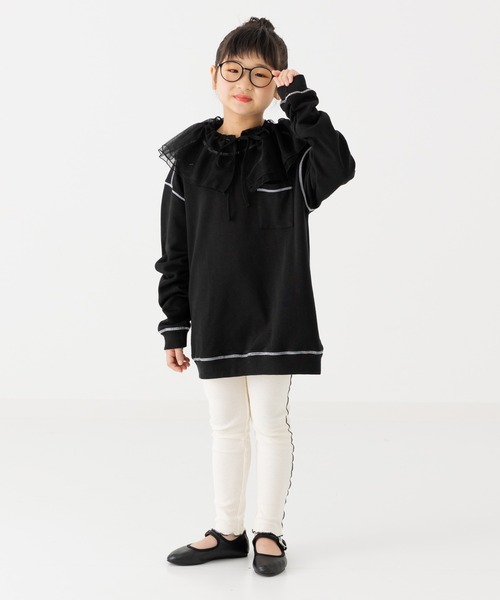 JAM & LINK（ジャムアンドリンク）の「配色メロウリブ10分丈レギンス（レギンス/スパッツ・キッズ・ブラック/クリーム・100cm/110cm/120cm/130cm/140cm/150cm/160cm）」の13枚目の写真