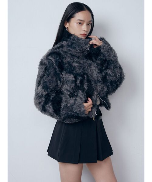 EMODA（エモダ）の「シングルミニボアブルゾン（ブルゾン・レディース・アイボリー/ブラック/その他/その他1・FREE）」の14枚目の写真