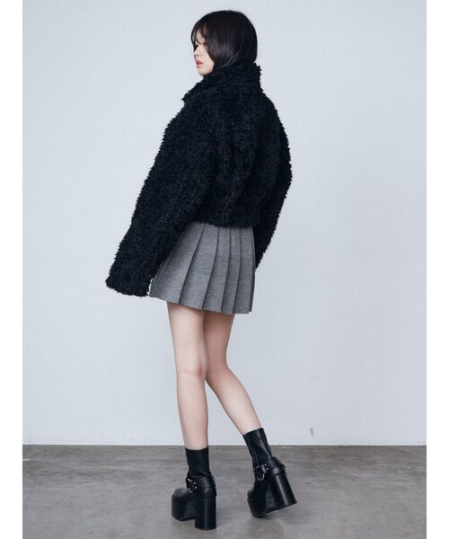 EMODA（エモダ）の「シングルミニボアブルゾン（ブルゾン・レディース・アイボリー/ブラック/その他/その他1・FREE）」の7枚目の写真