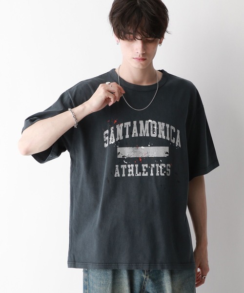 RAGEBLUE（レイジブルー）の「カレッジロゴ/ペイントTシャツ（Tシャツ/カットソー・メンズ・ネイビー/その他19・MEDIUM/LARGE）」の5枚目の写真