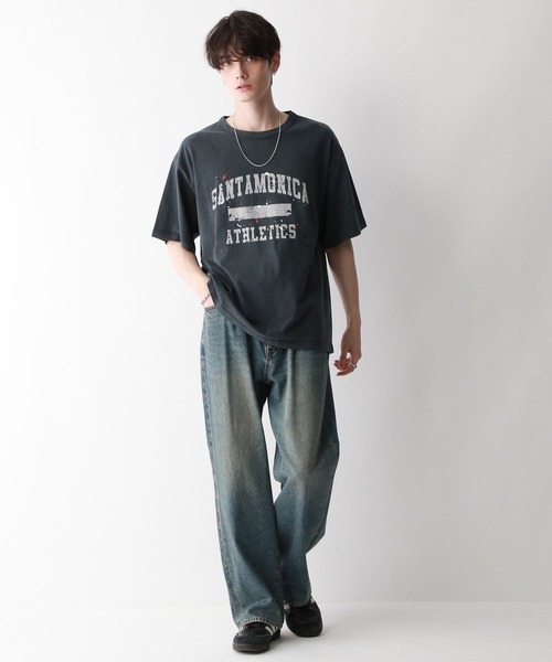 RAGEBLUE（レイジブルー）の「カレッジロゴ/ペイントTシャツ（Tシャツ/カットソー・メンズ・ネイビー/その他19・MEDIUM/LARGE）」の3枚目の写真