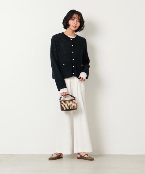 MICA&DEAL（マイカ＆ディール）の「スパンコールショートカーディガン 