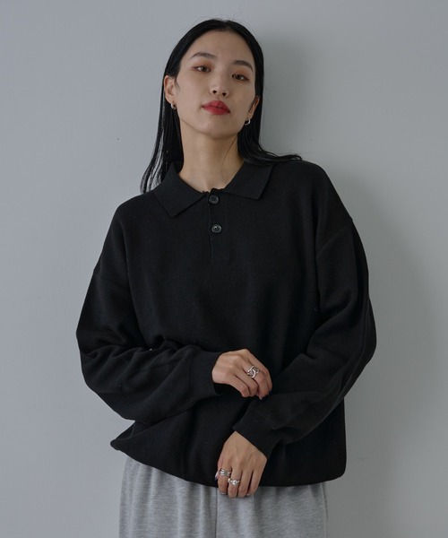 COLONY 2139（コロニートゥーワンスリーナイン）の「スウェットライクニットポロ（ニット/セーター・メンズ・グレー/ブルー/ブラック・MEDIUM/LARGE）」の2枚目の写真