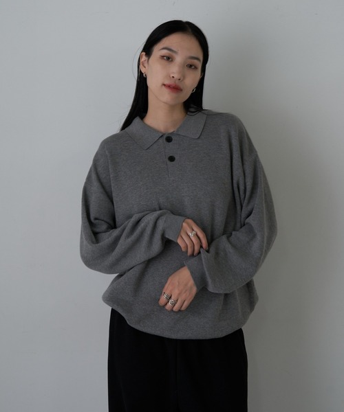 COLONY 2139（コロニートゥーワンスリーナイン）の「スウェットライクニットポロ（ニット/セーター・メンズ・グレー/ブルー/ブラック・MEDIUM/LARGE）」の8枚目の写真