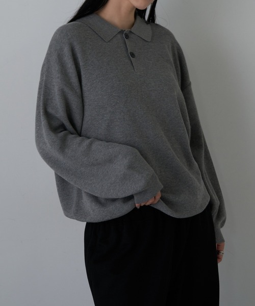 COLONY 2139（コロニートゥーワンスリーナイン）の「スウェットライクニットポロ（ニット/セーター・メンズ・グレー/ブルー/ブラック・MEDIUM/LARGE）」の11枚目の写真