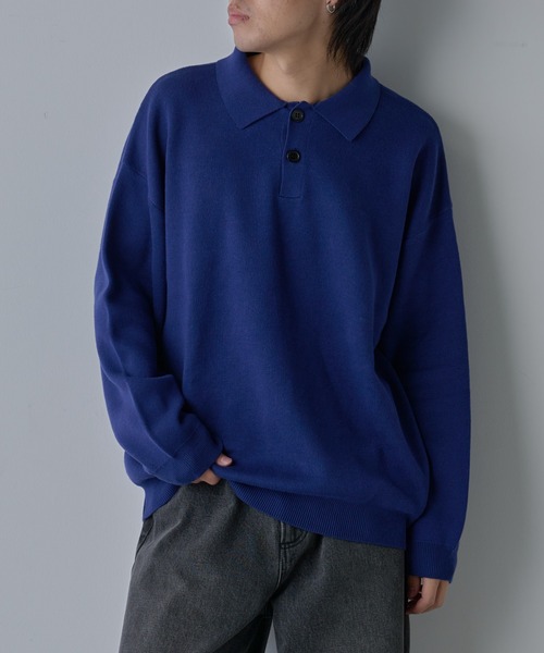 COLONY 2139（コロニートゥーワンスリーナイン）の「スウェットライクニットポロ（ニット/セーター・メンズ・グレー/ブルー/ブラック・MEDIUM/LARGE）」の12枚目の写真