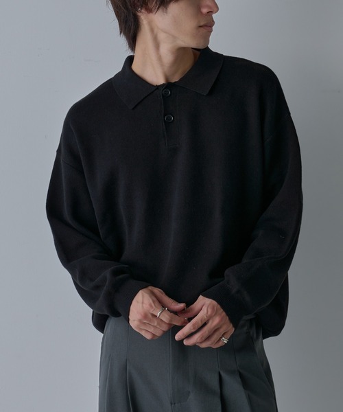 COLONY 2139（コロニートゥーワンスリーナイン）の「スウェットライクニットポロ（ニット/セーター・メンズ・グレー/ブルー/ブラック・MEDIUM/LARGE）」の4枚目の写真