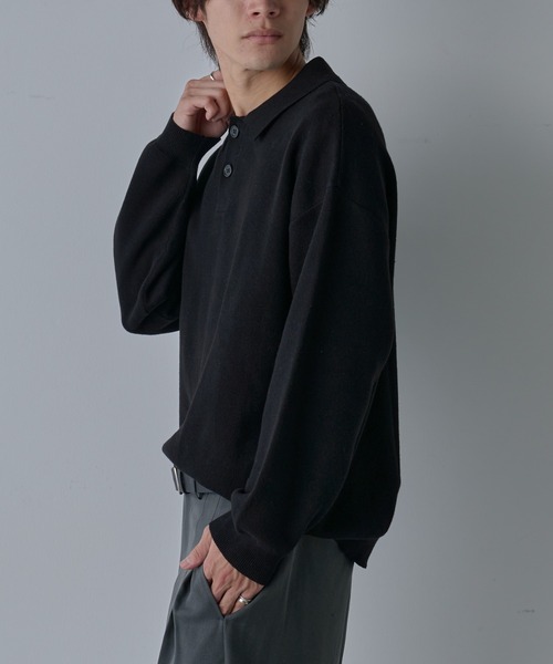 COLONY 2139（コロニートゥーワンスリーナイン）の「スウェットライクニットポロ（ニット/セーター・メンズ・グレー/ブルー/ブラック・MEDIUM/LARGE）」の5枚目の写真