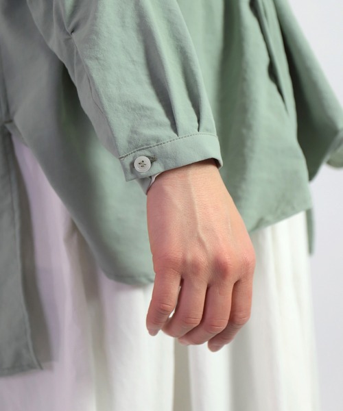 D.M.G.（ドミンゴ）の「[D.M.G. / ディーエムジー] 45Sブロード エアフロートロンシャツ（シャツ/ブラウス・レディース・ライトピンク/ライトグリーン/グレイッシュベージュ/ホワイト・3/2）」の20枚目の写真