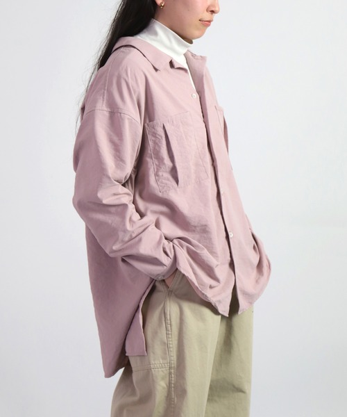 D.M.G.（ドミンゴ）の「[D.M.G. / ディーエムジー] 45Sブロード エアフロートロンシャツ（シャツ/ブラウス・レディース・ライトピンク/ライトグリーン/グレイッシュベージュ/ホワイト・3/2）」の14枚目の写真