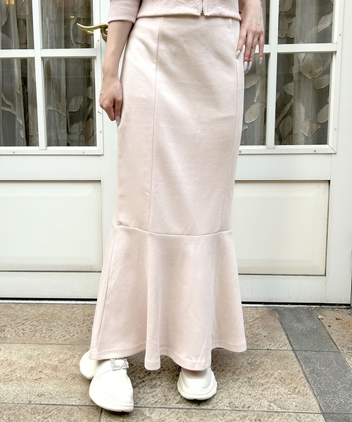 Julia Boutique（ジュリアブティック）の「パーカー×マーメイドスカートスウェットセットアップ（ワンピース・レディース・ホワイト/ピンク/モカ/ブラック/ブルーグレー/グレー・ONE）」の13枚目の写真