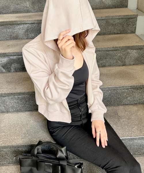 Julia Boutique（ジュリアブティック）の「パーカー×マーメイドスカートスウェットセットアップ（ワンピース・レディース・ホワイト/ピンク/モカ/ブラック/ブルーグレー/グレー・ONE）」の18枚目の写真