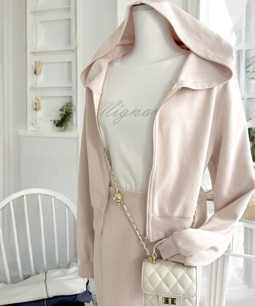 Julia Boutique（ジュリアブティック）の「パーカー×マーメイドスカートスウェットセットアップ（ワンピース・レディース・ホワイト/ピンク/モカ/ブラック/ブルーグレー/グレー・ONE）」の20枚目の写真