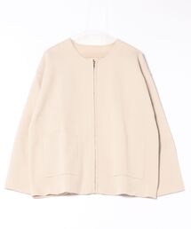 ジップ使いニットブルゾン