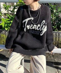 ループロゴジャガードニット