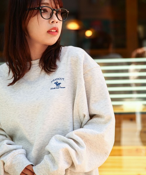 ZIP FIVE（ジップファイブ）の「【ZIP FIVE】 アソートロゴ 刺繍 ビッグシルエット 長袖 スウェット トレーナー（スウェット・メンズ・ネイビー系/グレー系/アイボリー系/杢グレー/グレー系1/アイボリー系1/ホワイト/グレー系2/アイボリー系2/ホワイト系1/ブラック/ホワイト系/ブラック系/チャコール/ネイビー/オートミール・X-LARGE/LARGE/MEDIUM）」の13枚目の写真