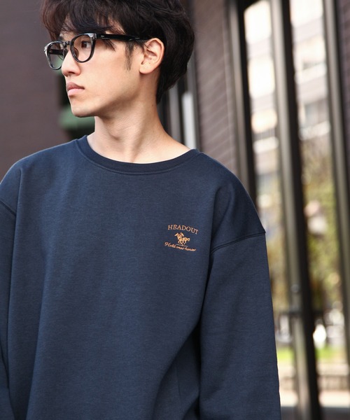 ZIP FIVE（ジップファイブ）の「【ZIP FIVE】 アソートロゴ 刺繍 ビッグシルエット 長袖 スウェット トレーナー（スウェット・メンズ・ネイビー系/グレー系/アイボリー系/杢グレー/グレー系1/アイボリー系1/ホワイト/グレー系2/アイボリー系2/ホワイト系1/ブラック/ホワイト系/ブラック系/チャコール/ネイビー/オートミール・X-LARGE/LARGE/MEDIUM）」の16枚目の写真