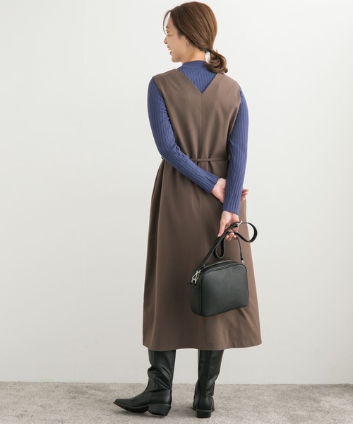 URBAN RESEARCH DOORS（アーバンリサーチドアーズ）の「『UR TECH』ツイルフレアジャンパースカート（ワンピース・レディース・チェック/モカ・MEDIUM）」の15枚目の写真