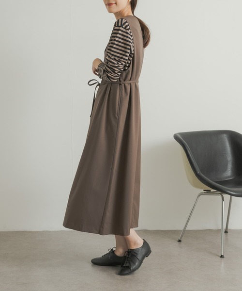 URBAN RESEARCH DOORS（アーバンリサーチドアーズ）の「『UR TECH』ツイルフレアジャンパースカート（ワンピース・レディース・チェック/モカ・MEDIUM）」の18枚目の写真