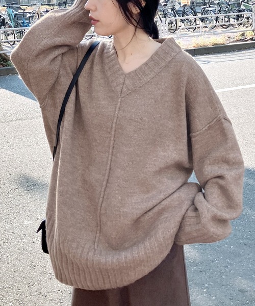 reca（レカ）の「Vネックオーバーサイズニット（ニット/セーター