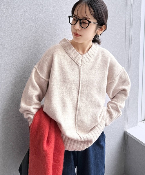 セール】Vネックオーバーサイズニット（ニット/セーター）｜reca（レカ