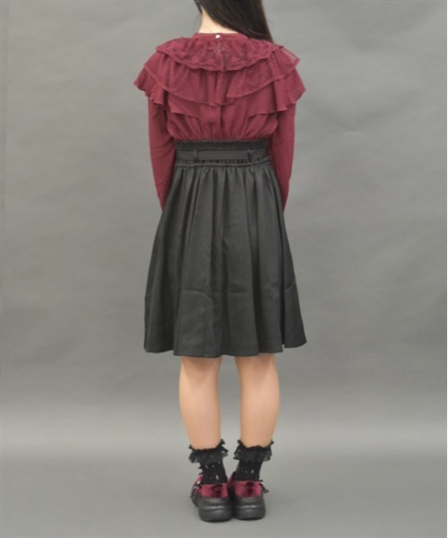 axes femme POETIQUE（アクシーズファムポエティック）の「【サブカル】ケープデザインシスターワンピース（ワンピース・レディース・ワイン/ブラック/キナリ・MEDIUM）」の6枚目の写真