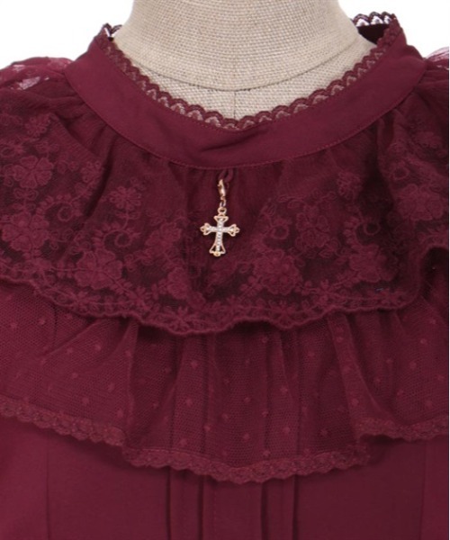 axes femme POETIQUE（アクシーズファムポエティック）の「【サブカル】ケープデザインシスターワンピース（ワンピース・レディース・ワイン/ブラック/キナリ・MEDIUM）」の12枚目の写真