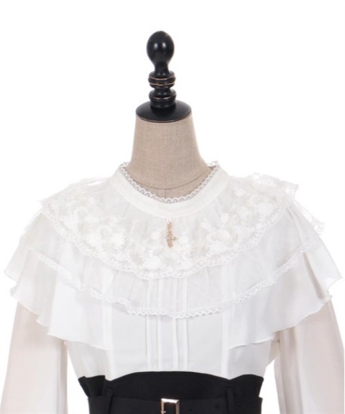 axes femme POETIQUE（アクシーズファムポエティック）の「【サブカル】ケープデザインシスターワンピース（ワンピース・レディース・ワイン/ブラック/キナリ・MEDIUM）」の19枚目の写真