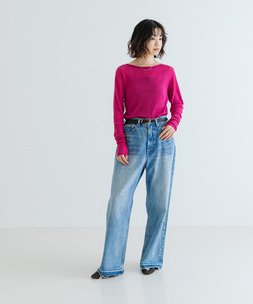 URBAN RESEARCH（アーバンリサーチ）の「ドライウールボートネックニット（ニット/セーター・レディース・ピンク/ブラウン/グレー・FREE）」の7枚目の写真