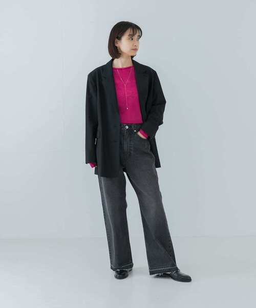 URBAN RESEARCH（アーバンリサーチ）の「ドライウールボートネックニット（ニット/セーター・レディース・ピンク/ブラウン/グレー・FREE）」の10枚目の写真