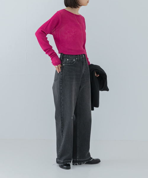 URBAN RESEARCH（アーバンリサーチ）の「ドライウールボートネックニット（ニット/セーター・レディース・ピンク/ブラウン/グレー・FREE）」の17枚目の写真