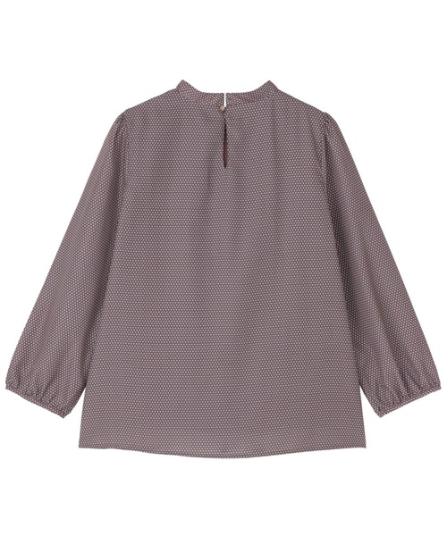 TOKYO SHIRTS（トウキョウシャツ）の「前タックプリント レディース長袖ブラウス（Tシャツ/カットソー・レディース・ベージュ/ブラウン・M/L）」の5枚目の写真