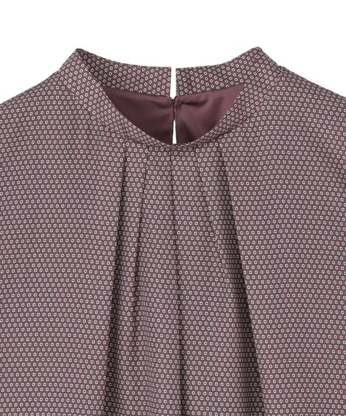 TOKYO SHIRTS（トウキョウシャツ）の「前タックプリント レディース長袖ブラウス（Tシャツ/カットソー・レディース・ベージュ/ブラウン・M/L）」の3枚目の写真