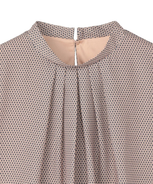 TOKYO SHIRTS（トウキョウシャツ）の「前タックプリント レディース長袖ブラウス（Tシャツ/カットソー・レディース・ベージュ/ブラウン・M/L）」の7枚目の写真