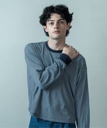 Be.Nection（ビネクション）の「SHORT CUT MULTI BODER LONG SLEEVE T-HIRTS/ショートカットマルチボーダーロンT（Tシャツ/カットソー）」