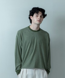 Be.Nection（ビネクション）の「SHORT CUT MULTI BODER LONG SLEEVE T-HIRTS/ショートカットマルチボーダーロンT（Tシャツ/カットソー）」