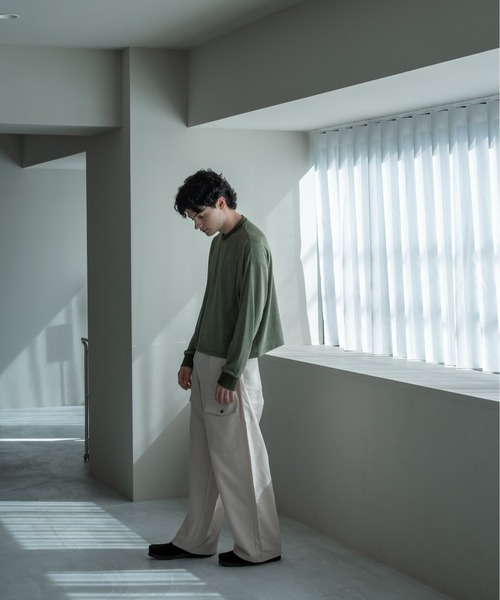 Be.Nection（ビネクション）の「SHORT CUT MULTI BODER LONG SLEEVE T-HIRTS/ショートカットマルチボーダーロンT（Tシャツ/カットソー・メンズ・カーキ/ホワイト系その他・MEDIUM/LARGE）」の19枚目の写真
